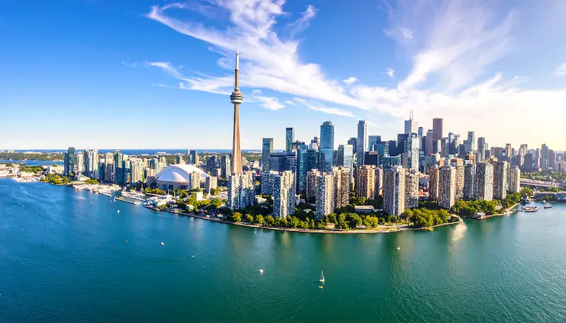 Beautiful panoramic skyline of Toronto